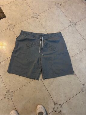 Fly by Night All Saints Slate Blue Drawstring Athletic Shorts